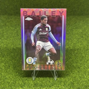 2024 Topps Chrome UEFA Club Competitions Violet Refractor /299 Leon Bailey #133 - Picture 1 of 2