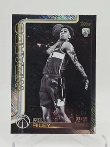 2025-2026 Topps Flagship #221 Will Riley /99 Blackout Holofoil Wizards NBA  - Bild 1 von 2