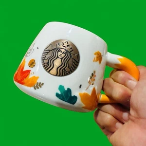 Set tazza ceramica Starbucks autunno foresta foglia d'acero simpatica volpe senza coperchio 11 oz - Foto 1 di 5