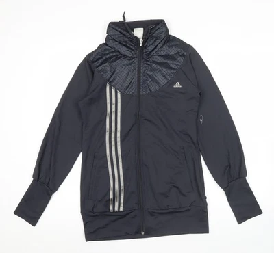 Adidas Womens Black Size 12 Track Jacket Full Zip Climalite - Image 1 of 4
