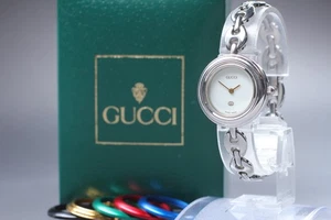 Near MINT / Box Gucci Change Bezel 11/12.2L 26mm 6 Colors Quartz Silver Women's - Picture 1 of 10