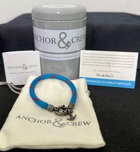 Anchor & Crew Maritim Geflochten Armband Rettungsring & Anker .925 Sterling - Bild 1 von 20