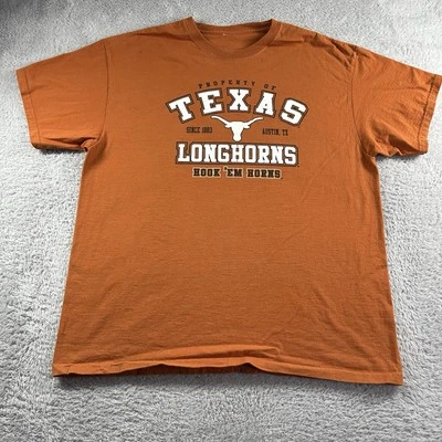 Camisa Texas Longhorns Para Hombres Grande Naranja Deletrear Logo Deportes Gráfico Grande Foto 1 de 4