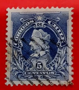 Chile Stamp 1900s  ,,Sc #44(🍒).5 Centavos Used(2303-4) - Bild 1 von 2