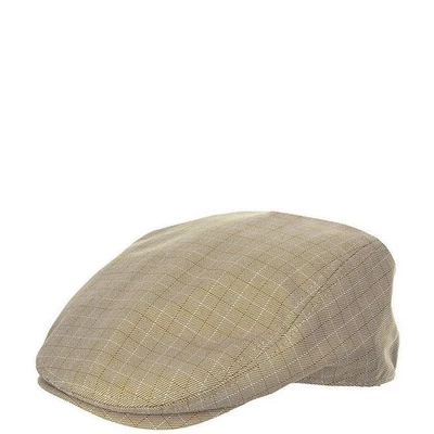 Biltmore Driver Newsboy Hat Tan Grid Large NEW - Image 1 of 4