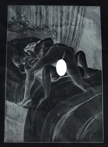 ORIGINAL NEGATIF PHOTO SUR PLAQUE DE VERRE MODELES NUS 10 x 15 CM 1900 EROTIQUE - Picture 1 of 2