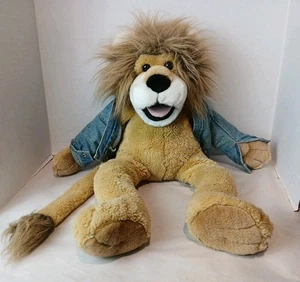 Vintage Rowland Löwe Handpuppe Jeansjacke Plüsch 26 Zoll Macy's Bullocks - Bild 1 von 7