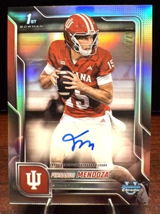 Fernando Mendoza Refractor Auto /299-2025 Bowman Chrome U Indiana Hoosiers SN AU - Picture 1 of 2
