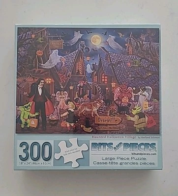 Haunted Halloween Village Rosiland Solomon 300 pc 18" X 24" Puzzle SEALED (B2-B1 - Image 1 of 4