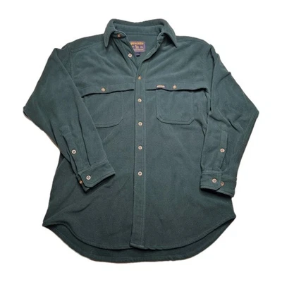 Woolrich Mens Green Medium Button Up Fleece Shirt Jacket - Image 1 of 4
