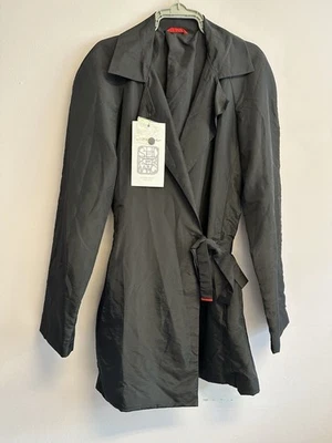 Slicker Mac Black Lightweight Wrap Around Jacket Coat. One Size - Image 1 of 4