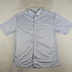 Collars and Co Dress Collar Polo Short Sleeve Shirt Men's 2XL White Checker - Picture 1 of 7