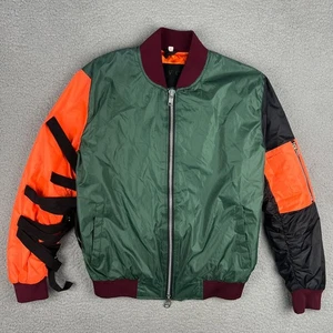Reves Giacca Uomo Piccola Verde Oliva Colorblock Bomber Parigi Volo Air Kool KIY 1 - Foto 1 di 9