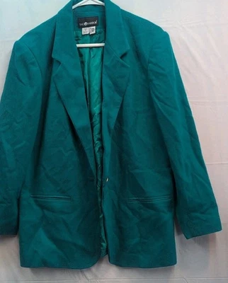 Chaqueta Blazer RARA SAG HARBOR FORRADA Esmeralda Lana Verde Botón Dorado Talla 12  Foto 1 de 4