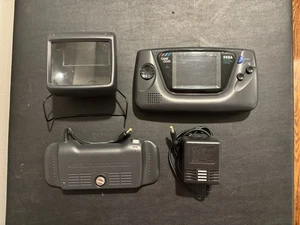 Sega Game Gear Black Handheld Console Tested & Works with Accessories Wide Gear - Picture 1 of 22