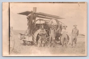 Vintage RPPC Steam Tractor w/ Farmers Agriculture Ag Farm Early View W3 - Picture 1 of 2
