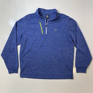 FootJoy Herren Blau Streifen Strick Half Zip Pullover Golf Jacke Langarm Oberteil L - Bild 1 von 7