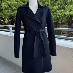 Scanlan Theodore Crepe Knit Jacket Coat Size Small Black - Picture 1 of 9