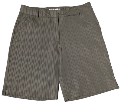 NIKE GOLF Dri-Fit Бермуды шорты коричневый в полоску производительности эластичной - женщин 14 - Изображение 1 из 4