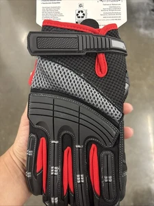 Hyper Tough Herren große Kunstleder Performance Handschuhe rot/schwarz - Bild 1 von 5