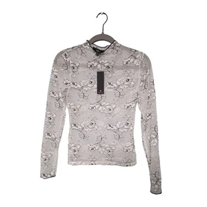 Neu mit Etikett Lulus transparentes Langarm-Top mit Blumenmuster Größe S romantisch Lagenlook Hexerei Herbst - Bild 1 von 9