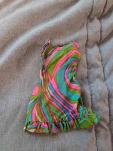 Vintage Barbie 60er Jahre Swirly rosa grün Queue Kleid #1822 Vintage 1968 - Bild 1 von 4