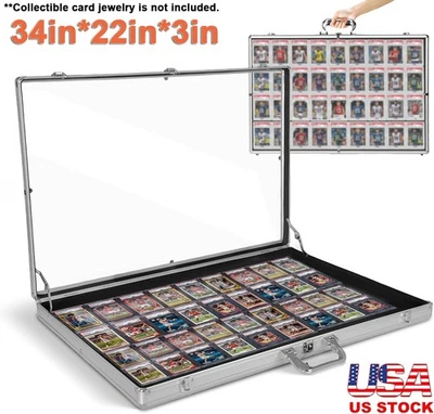 Locking Aluminum Display Case Showcase 34" x 22" Trade Show f Card Coin Jewelry - Image 1 of 4