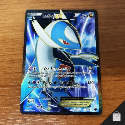Latios EX 113/116 Plasma Freeze Pokemon TCG Brazilian Full Art Card Rare LP+/NM- - Image 1 of 4