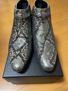 Stivali Jopper Yves Saint Laurent Uomo 9.0US 42 Pitone Lamina Argento Un Giappone Popolare - Foto 1 di 6