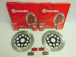 Discos de freno delanteros Brembo completos + pastillas de freno Kawasaki GPZ 900 R ZZR 600 - Imagen 1 de 1