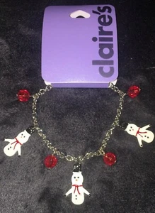 Claire's~Snowman Bracelet~Stocking Stuffer~Secret Santa Gift~New - Picture 1 of 4