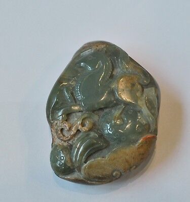 Asian Hand Carved Jade Relief Of A Horse, • 368.15€