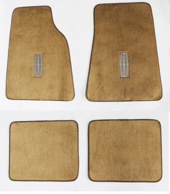 NEW! Tan Floor mats 1990 - 2011 Lincoln Town Car Embroidered Logo Silver Set  4 - Image 1 of 4