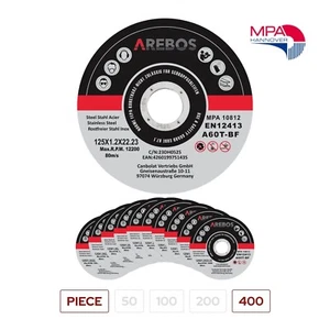 AREBOS Discos de corte | 125 mm de Ø | Tamaño del agujero 22,2 mm Espesor 1,2 mm - Imagen 1 de 9