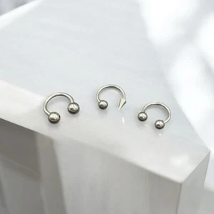 Set da 3 Piercing in Acciaio Chirurgico Bilanciere Circolare mm.1,6 e mm.1,2 - Imagen 1 de 4