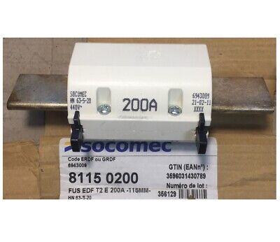 Socomec 81150200 Fusible Industriel EDF T2 - 200A 440V 115mm • 14.82€