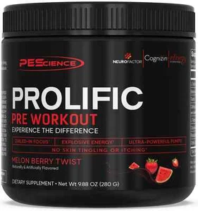 PEScience Prolific Pre-Workout 280g | Pumps, Energy & Focus Support - Picture 1 of 3