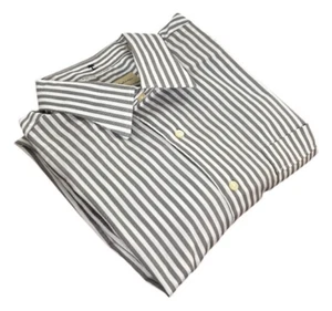 Tommy Bahama 16 1/2 34-35 Baumwolle Button Down grau-weiß gestreift Langarm - Bild 1 von 6
