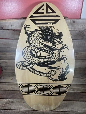 Dragon Black Scroll Wood Skimboard 35” Water Beach Ocean Surfing Waves SEALED - Image 1 of 4