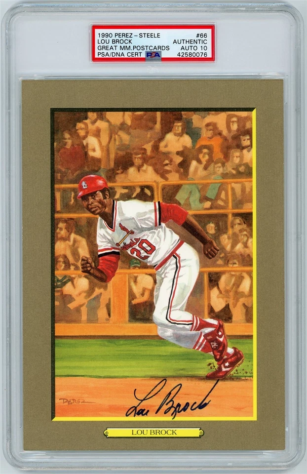 Lou Brock Firmado Pérez Steele Grandes Momentos - PSA ADN 10 Foto 1 de 1