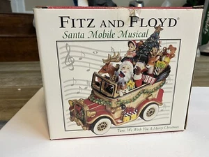 Fitz Floyd Santa Classic Car Music Box plays We Wish You a Merry Christmas 9" - Picture 1 of 7