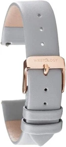 Wristology Grey Leather 18mm Watch Band Strap Buckle NEW Apple Smartwatch iPhone - Picture 1 of 3