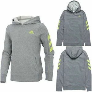 ADIDAS Heather Altitude Boys Fleece Lined Hoodie in Grey Size 5 NEW - Picture 1 of 10
