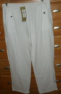 ERIN LONDON KNIT PANTS SIZE L WHITE STRETCH MSRP:$48.00 NWT - Picture 1 of 1
