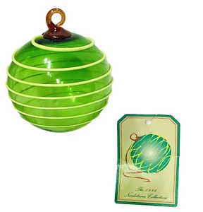1996 Nordstrom Sonja Blomdahl Blown Glass Green Spiral Ornament Signed **READ** - Picture 1 of 9