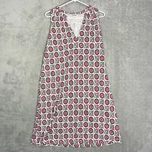 Boden Jerseykleid mit Stehkragen Gin Fizz Sunflower Sprig weiß rosa Größe 10L - Bild 1 von 10