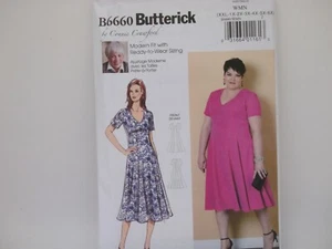 Butterick 6660 Connie Crawford Dress Lined Princess Seams Pattern Wmn Sz XS-XL - Picture 1 of 12