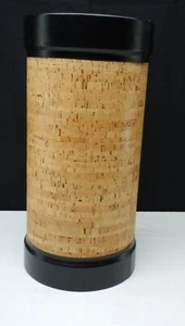 Vintage Kraftware MCM Leather Cork Sportsman Fishing Rod Theme Handle Trash Can - Picture 1 of 18