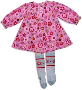 NWT le top Flower Power Cord Easter Dress Tights Set Outfit 3 6 9 12 18 24M NEW - Picture 1 of 1