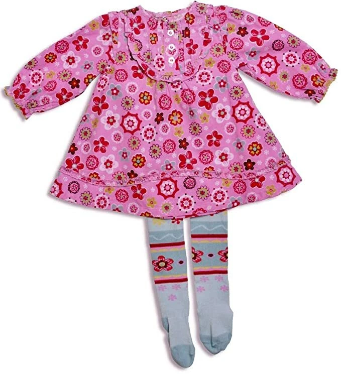 NUEVO CON ETIQUETAS Le Top Flower Power Cord Vestido de Pascua Conjunto de Medias Conjunto 3 6 9 12 18 24M NUEVO Foto 1 de 1